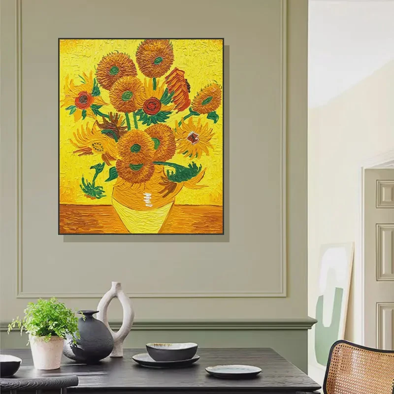 梵高向日葵|手工手绘油画装饰画餐厅画儿童房挂画LDY-043*5060
