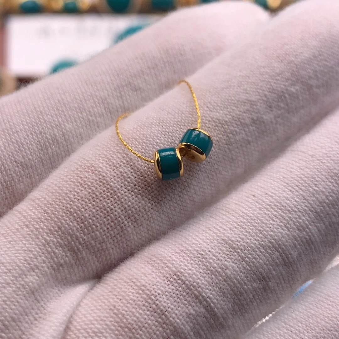 绿松石18K金镶嵌绿松石4mm