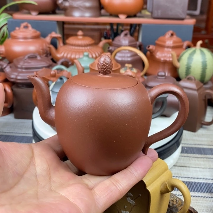 紫砂茶壶全手工美人肩220cc原矿宝山红降坡泥