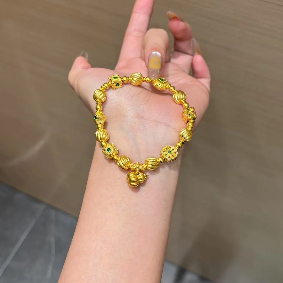 【菠萝珠宝】足金999 葫芦文玩手串  金重：30.72克