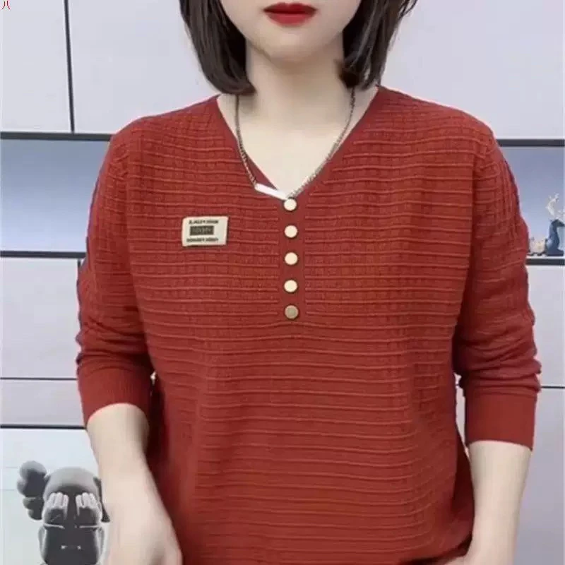 毛针织衫时尚女装洋气长袖春秋薄款上衣V领显时上衣显瘦打底衫