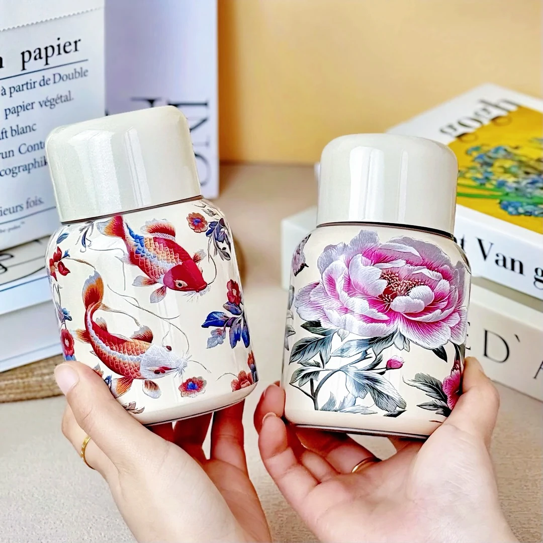 高颜值新中式闷茶保温杯316不锈钢轻奢国风口袋杯