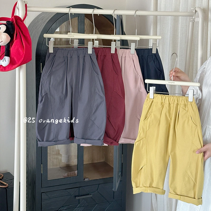 【橘子家】2025女童新款时尚潮流HS63262纯色休闲裤