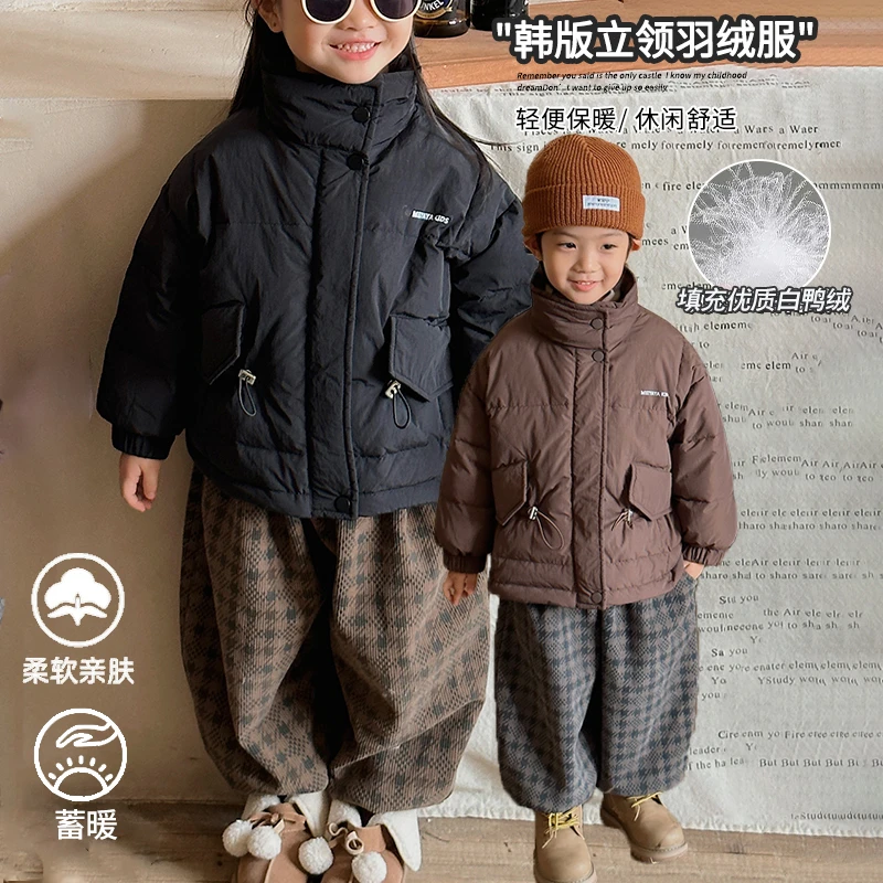 【反季清仓】儿童白鸭绒立领羽绒服冬新款韩版男童女童保暖外套WX06
