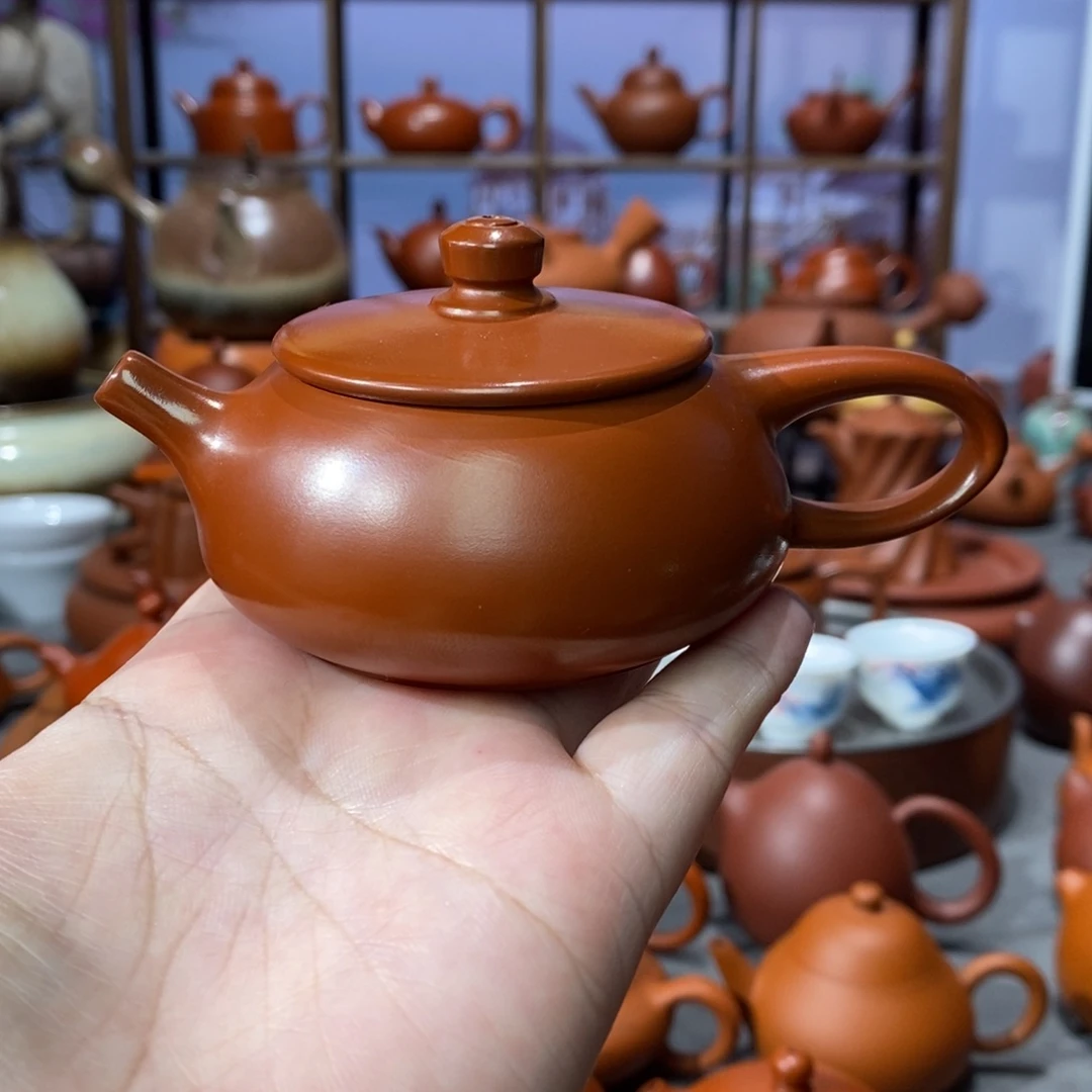 紫砂茶壶吴嘉麒朱泥石瓢98cc