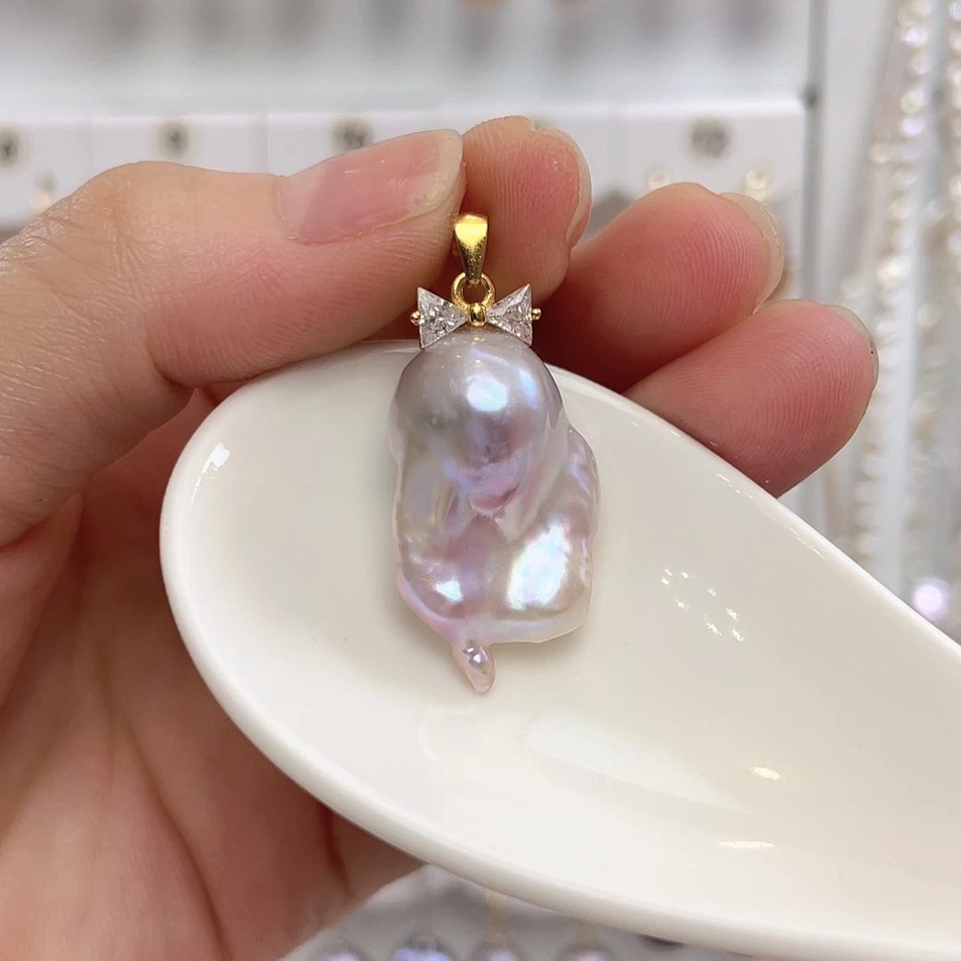 淡水珍珠银S925镶嵌颈饰宿*