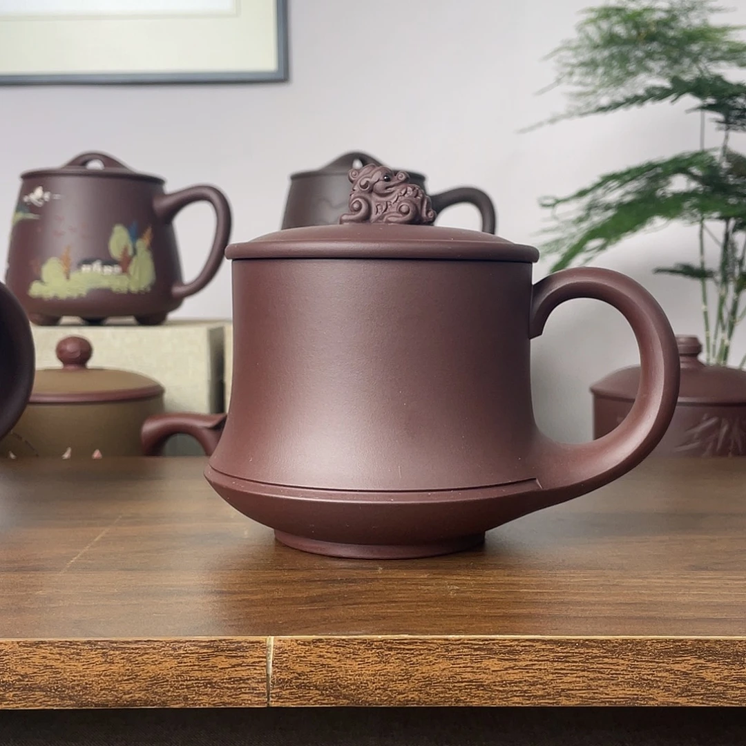 紫砂茶杯光素杯450cc