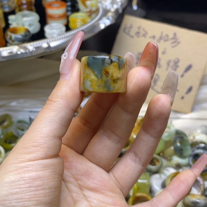 蛇纹石玉合金戒指2-16.4微瑕