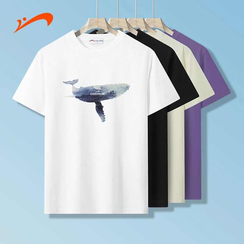 贵人鸟夏季新款短袖情侣款T恤休闲运动上衣圆领运动薄款透气8519