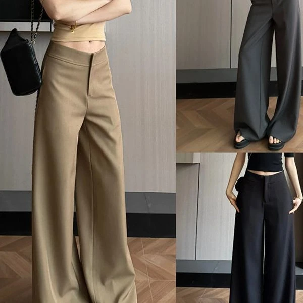 老钱风时尚西装裤气质显瘦百搭休闲长裤设计春夏新款复古宽松超长