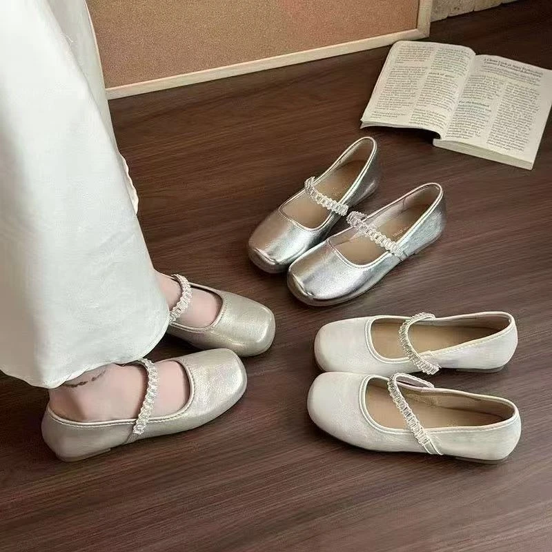 爆款方头法式女单鞋2025春夏季新款玛丽珍配裙子潮流软底女鞋1102