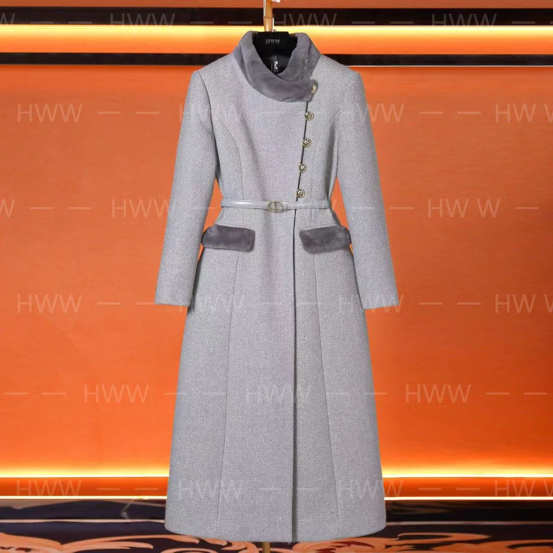 90鹅绒服羊毛(袖子有绒)潮流设计师气质收腰羽绒服DHZHJ406456