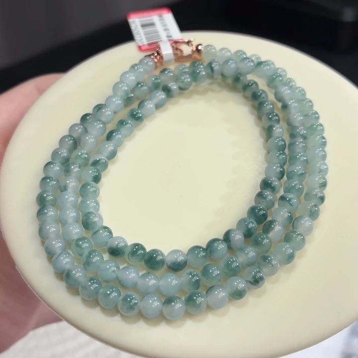 翡翠未镶嵌手链冰胶蓝飘卡5