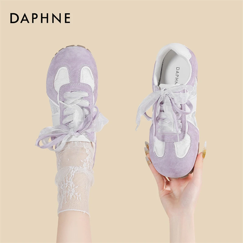 达芙妮芭蕾德训鞋女款2025新款夏季配裙子网面透气软底运动休闲鞋