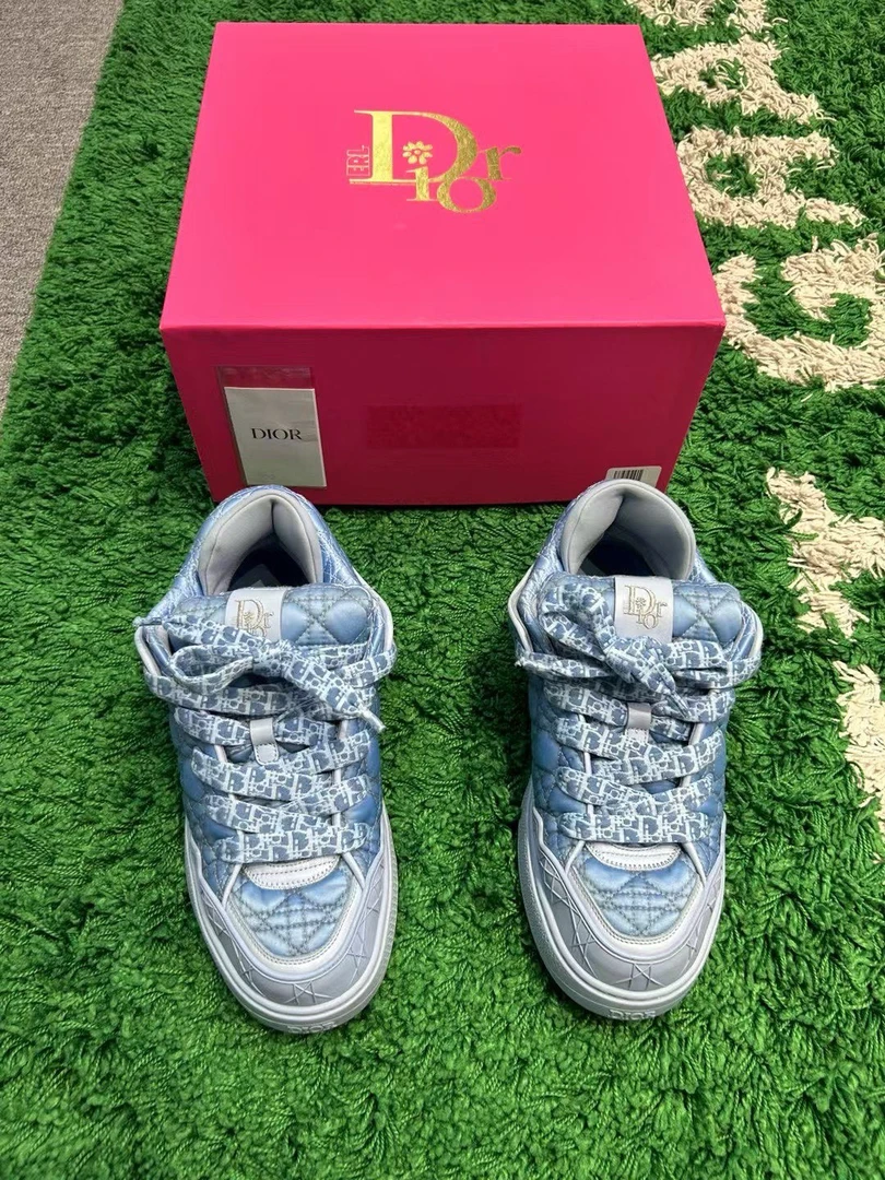99新 DIOR/迪奥 23联名限定 314/470双b9s系列绸缎鞋 42尺码/98新