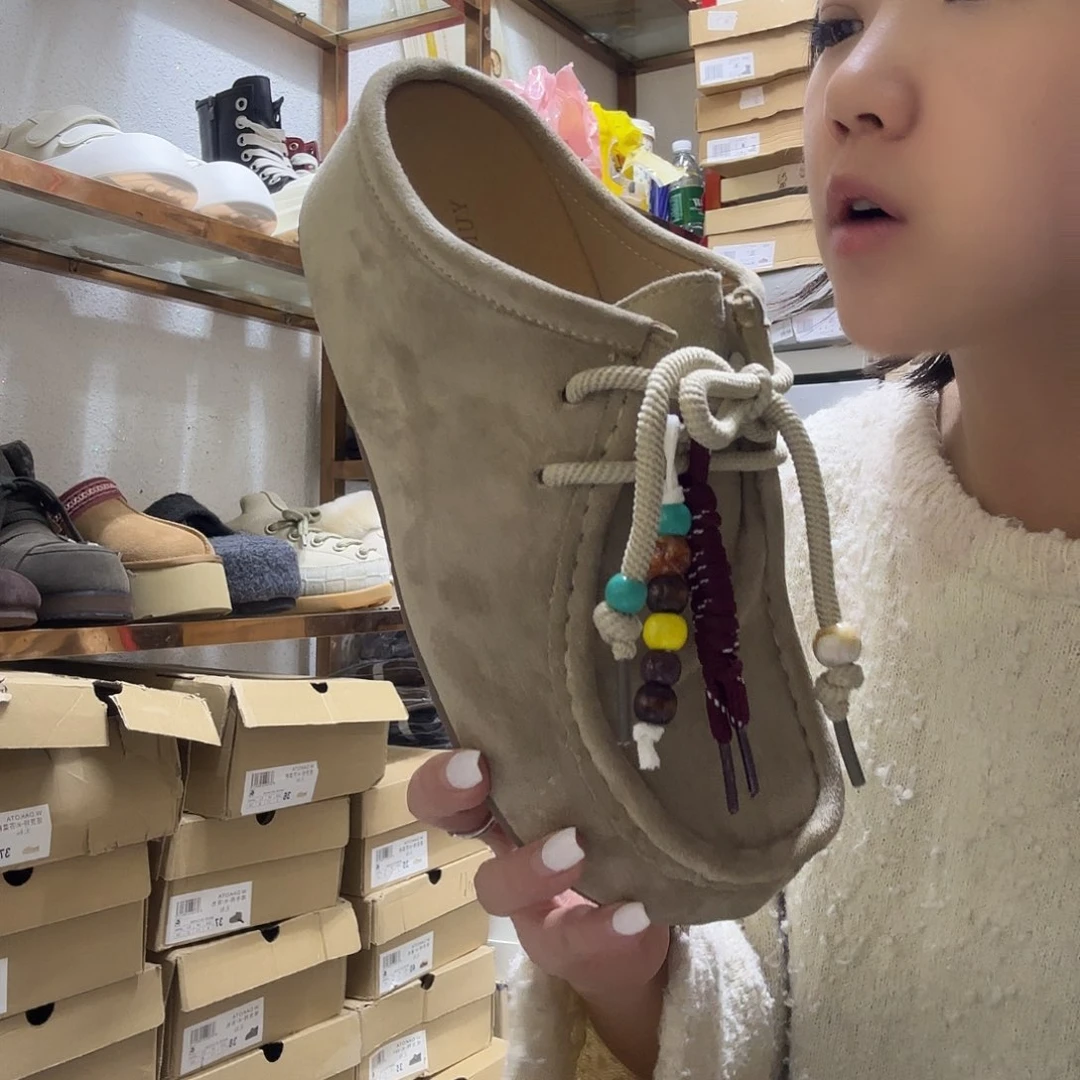 39码彩珠半拖浅色