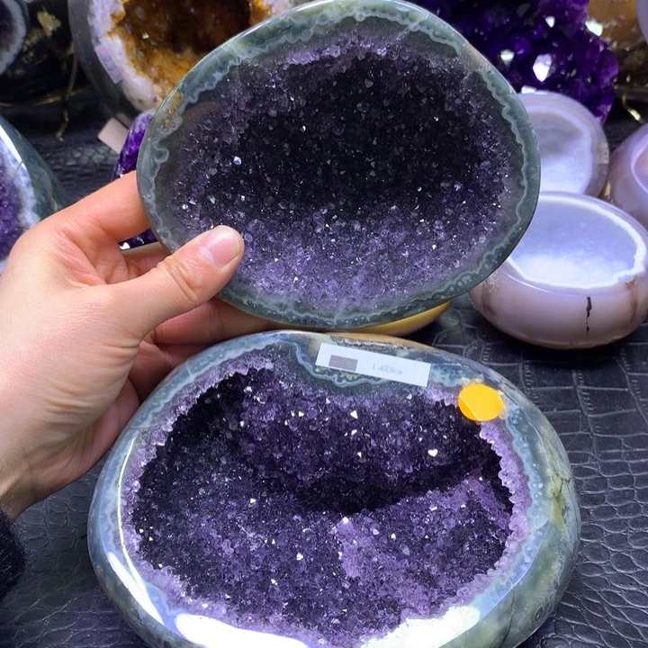 水晶福利大紫晶盆未镶嵌