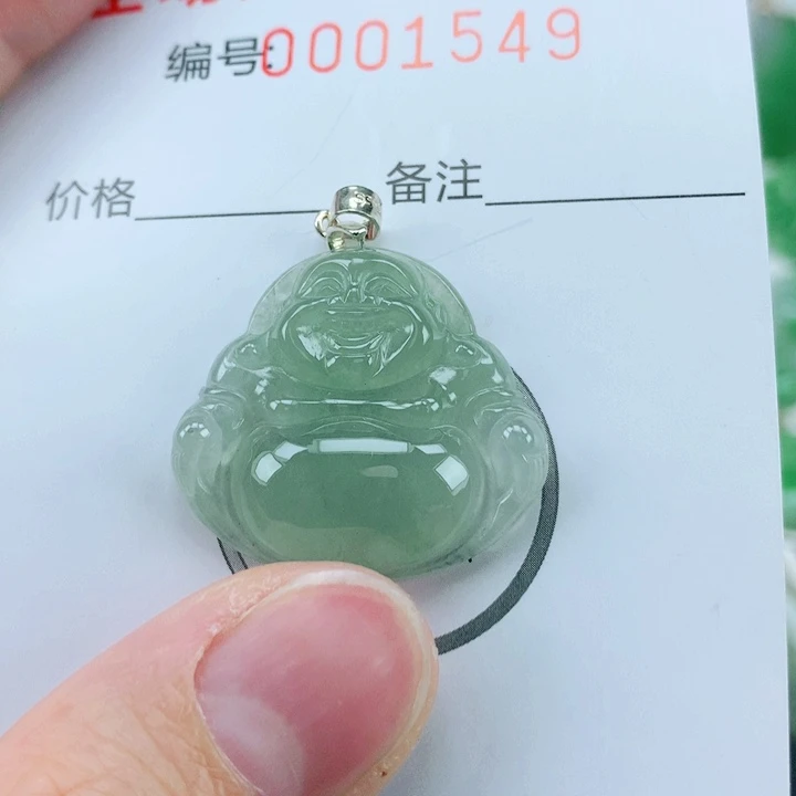 翡翠挂件银S925镶嵌翡翠