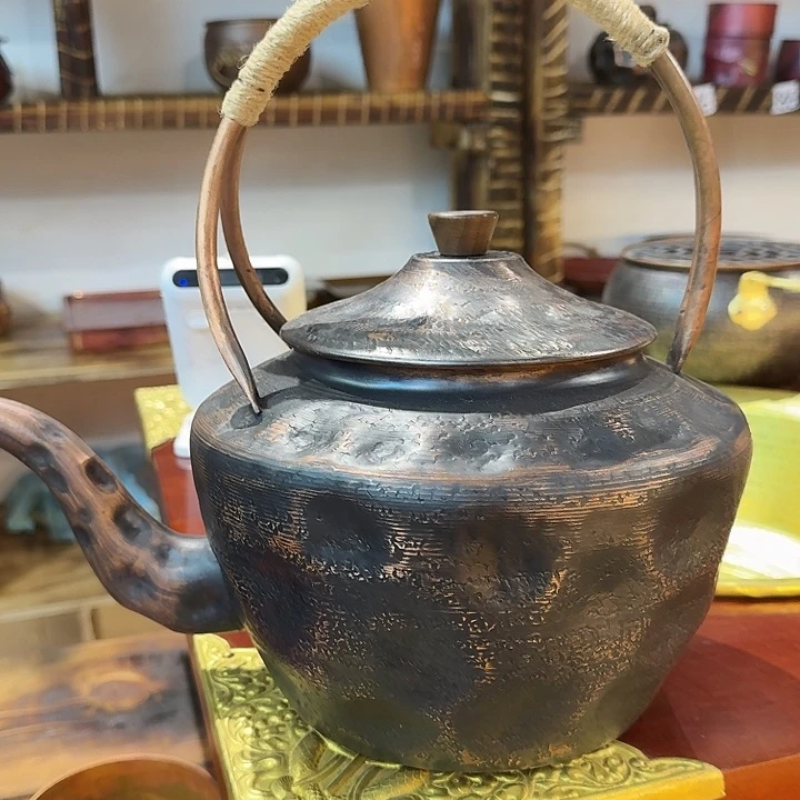 紫铜手工制作烧水壶