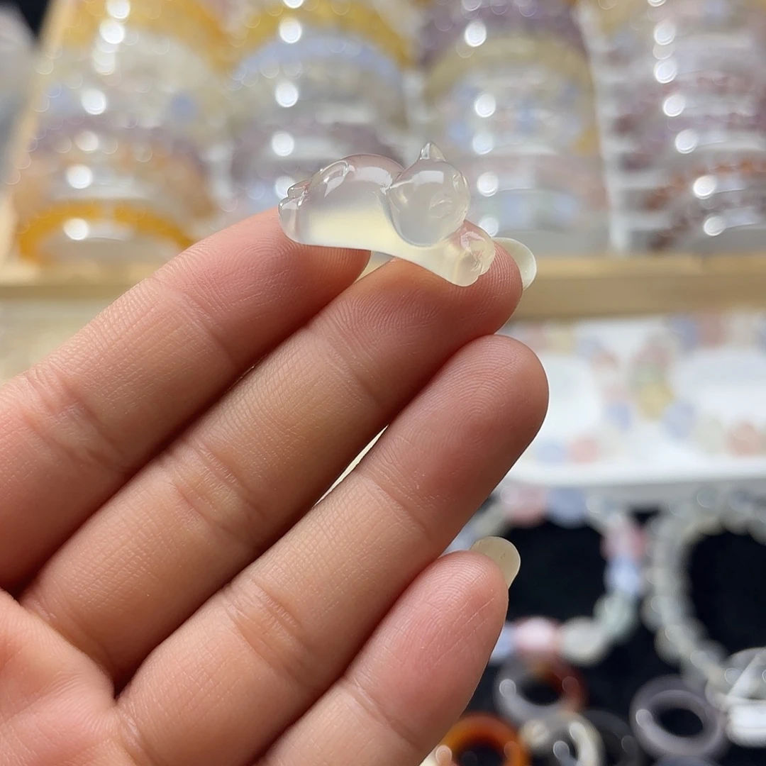 玛瑙/玉髓未镶嵌手链趴趴猫