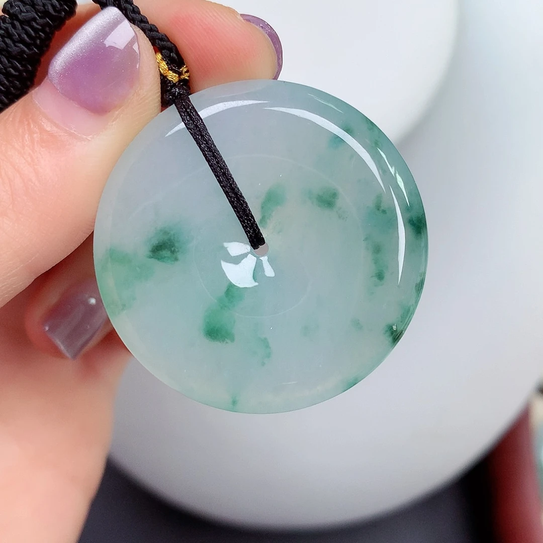 翡翠未镶嵌颈饰子*鱼平安扣 35.6-6mm