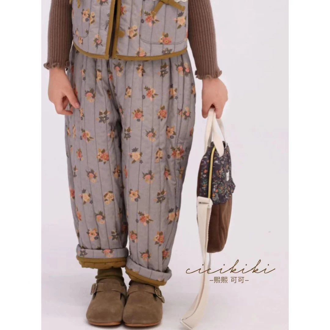 现货【伊甸之梦裤子】秋冬宽松百搭加绒印花裤子熙熙可可KZ2396