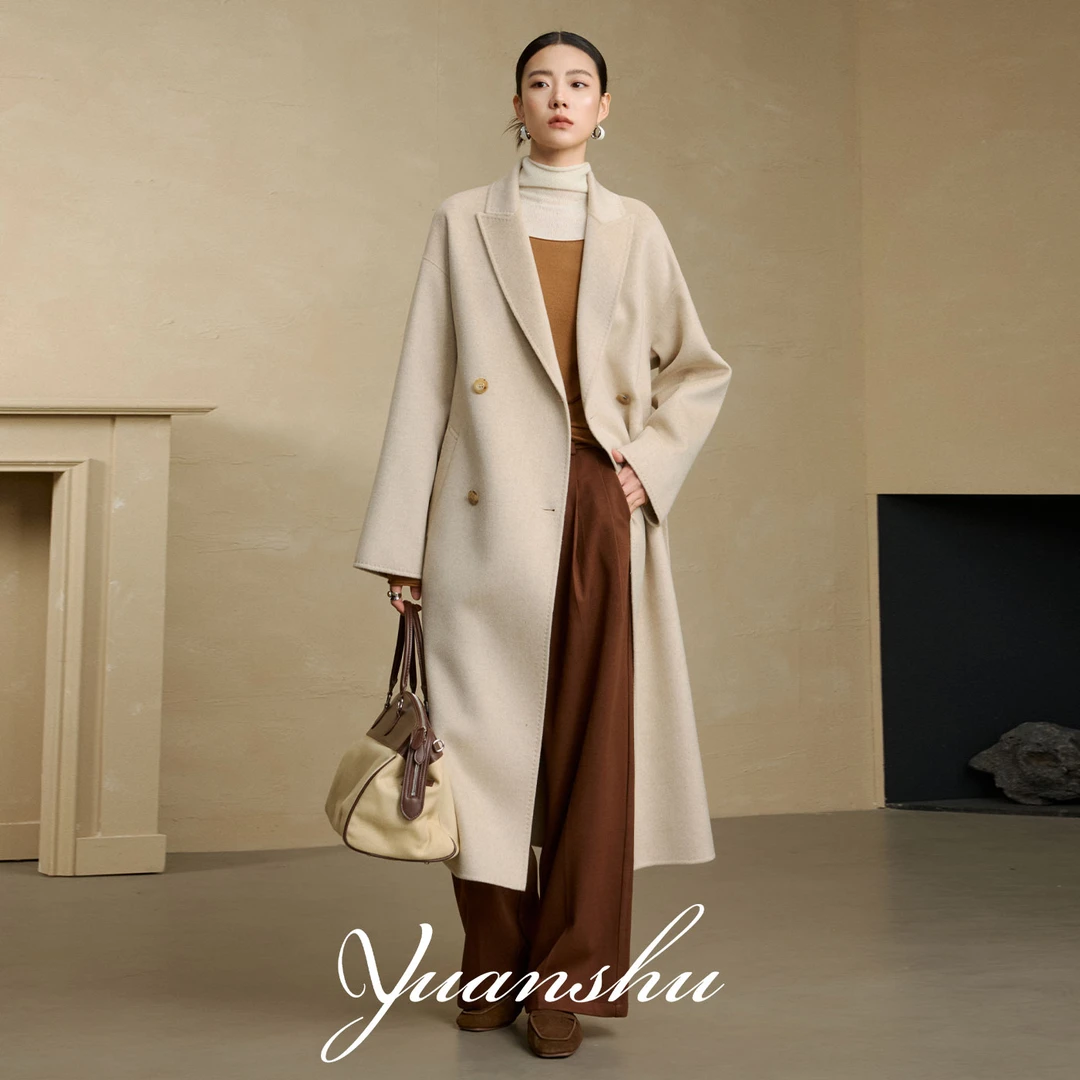 原束 【蝶变】100%小山羊绒原创设计师经典大长款女装大衣