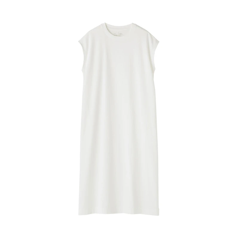 无印良品 MUJI 女式 双股天竺编织法国袖连衣裙 裙子25年夏季新品