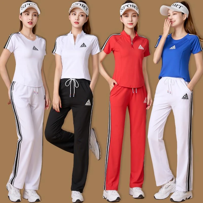 广场舞夏季运动服套装新款夏季2025曳步舞健身操跳舞衣服女跑步服
