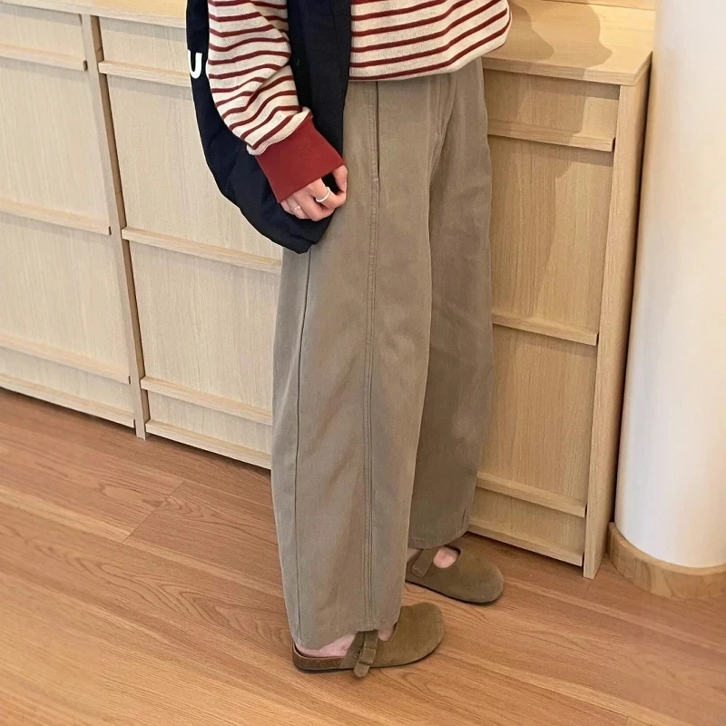 孕妇装春夏季抽绳拼接直筒九分工装裤时髦阔腿奶奶萝卜长裤子休闲