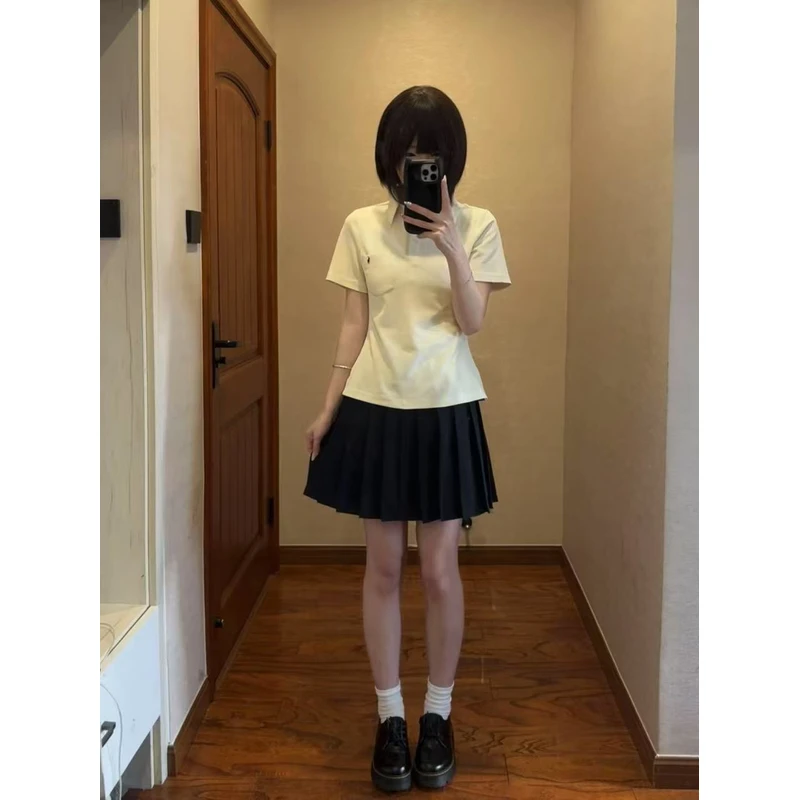 基础款POLO衫日系校供感学生短袖jk
