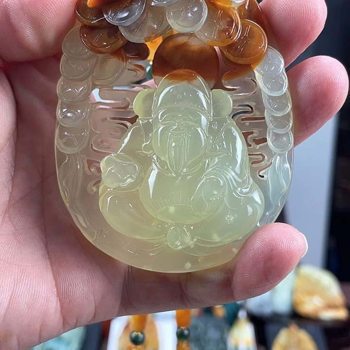 蛇纹石玉颈饰未镶嵌沉***.