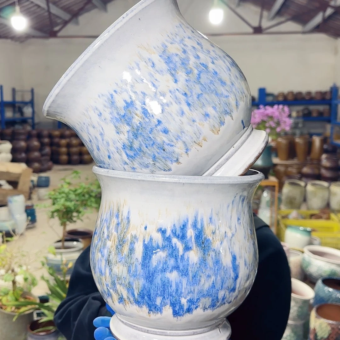 紫砂花盆高20口20