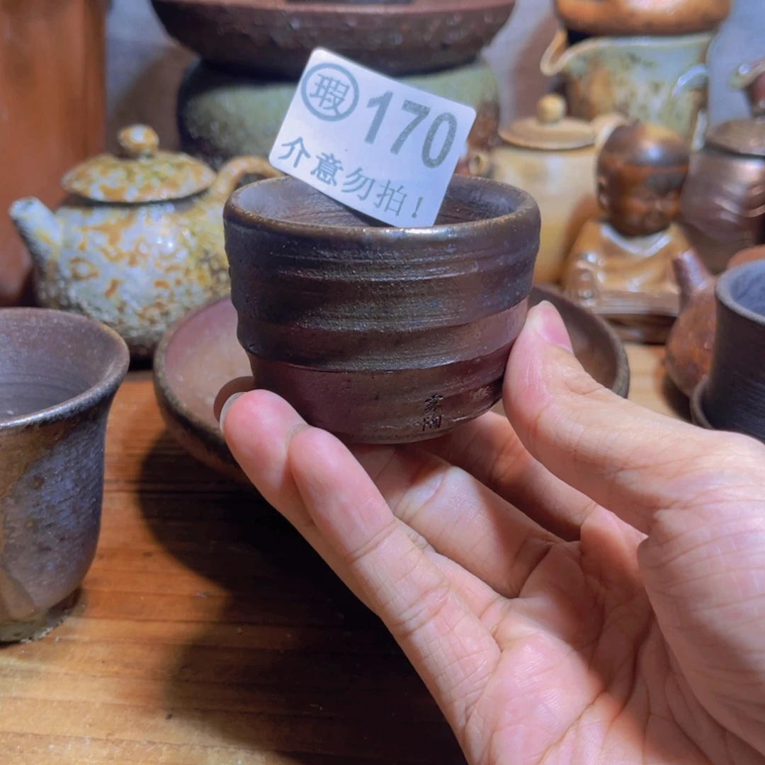 F***8纯手工制作工艺（柴烧）裸烧纯手工制作柴烧杯170
