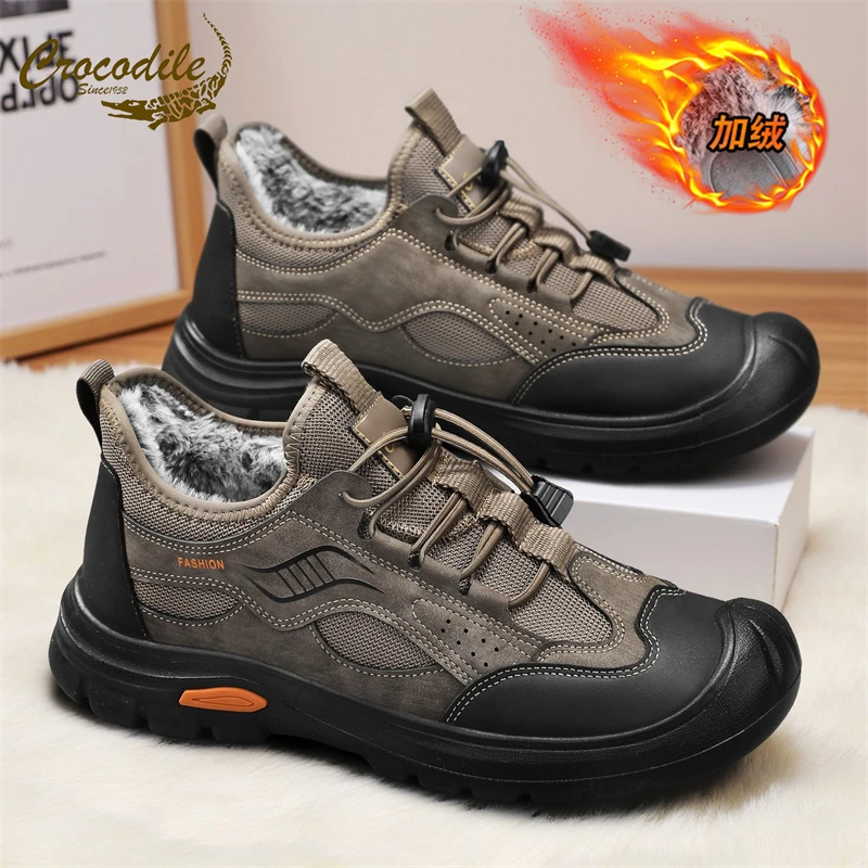 鳄鱼恤耐磨松紧带雪地靴成人时尚休闲鞋加厚鞋子潮鞋加绒