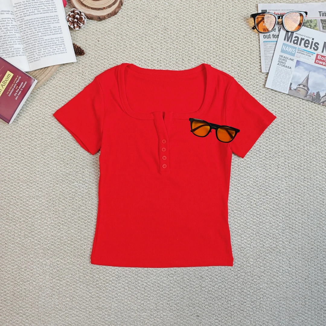 2025春季新款宽松百搭纯色字母刺绣短袖T恤9776