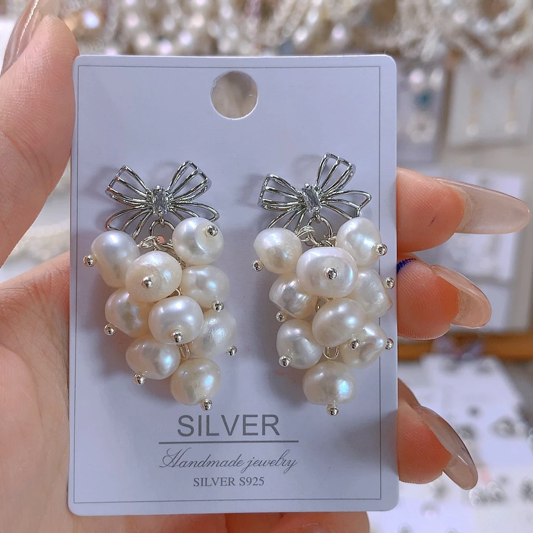 银S925镶嵌淡水珍珠发饰