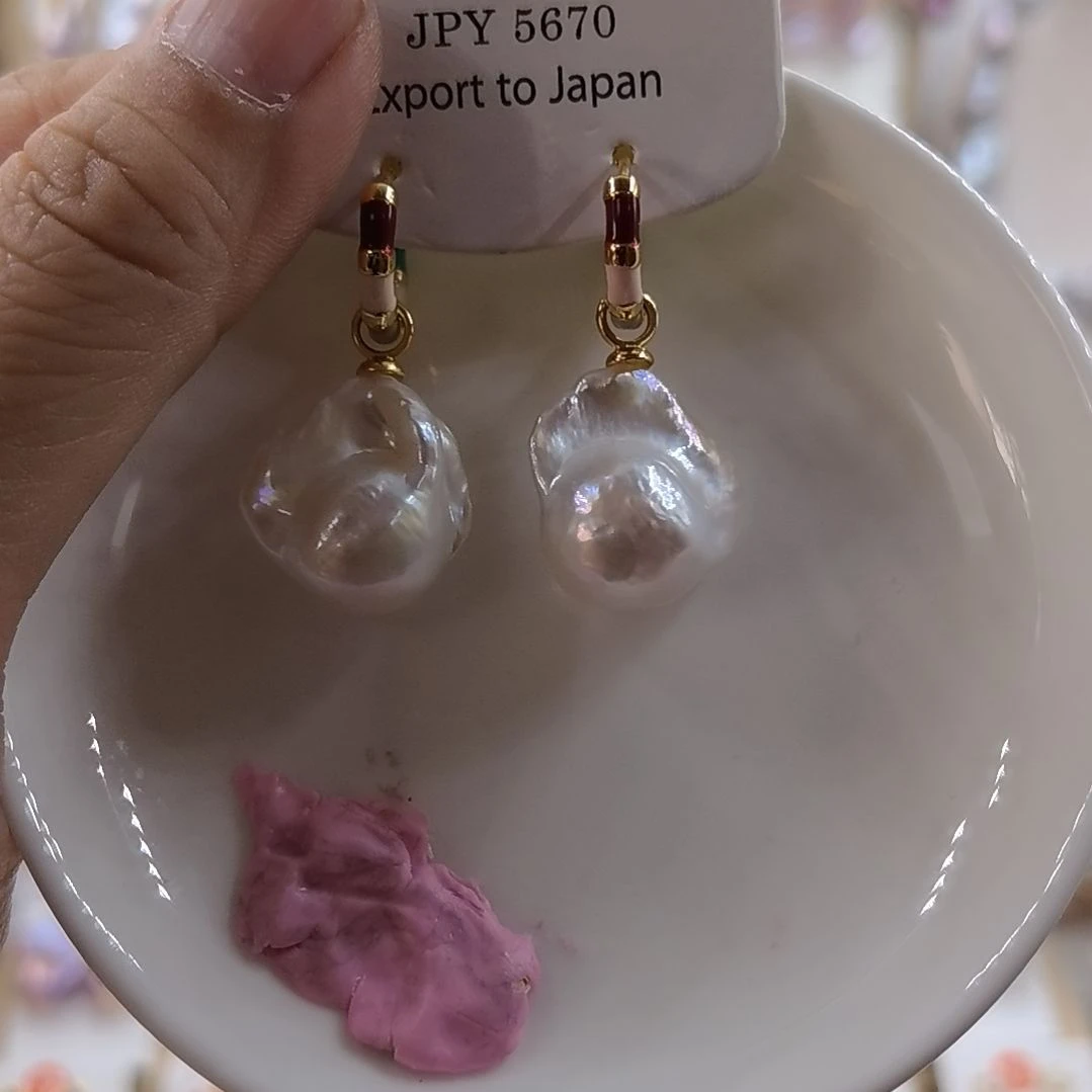 银S925镶嵌淡水珍珠耳饰