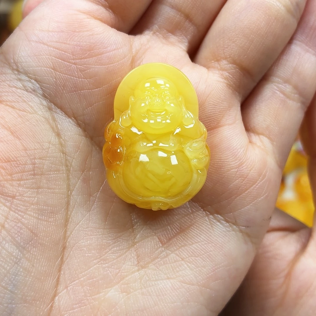 蜜蜡未镶嵌颈饰焦皮浓蜡妖花佛公