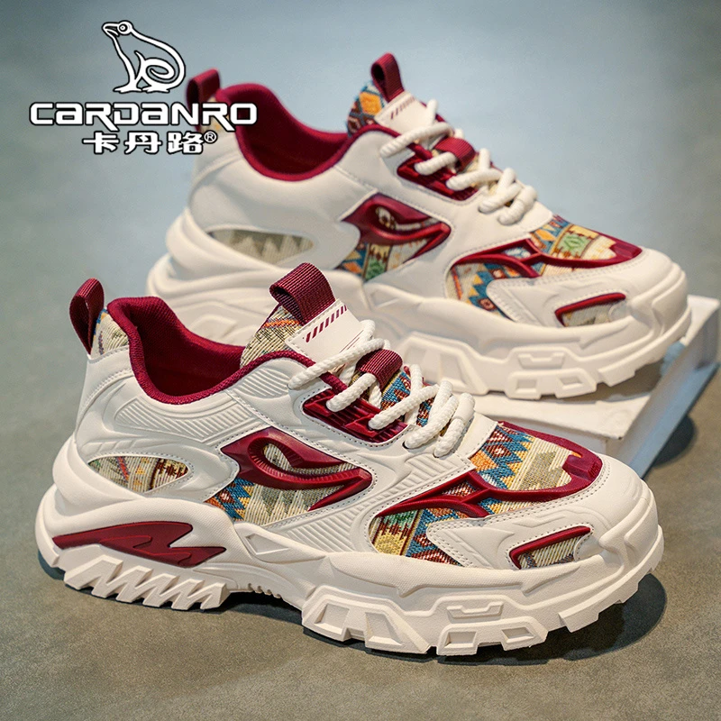 意大利卡丹路男鞋冬季高级感休闲百搭运动鞋男士厚底增高老爹潮鞋