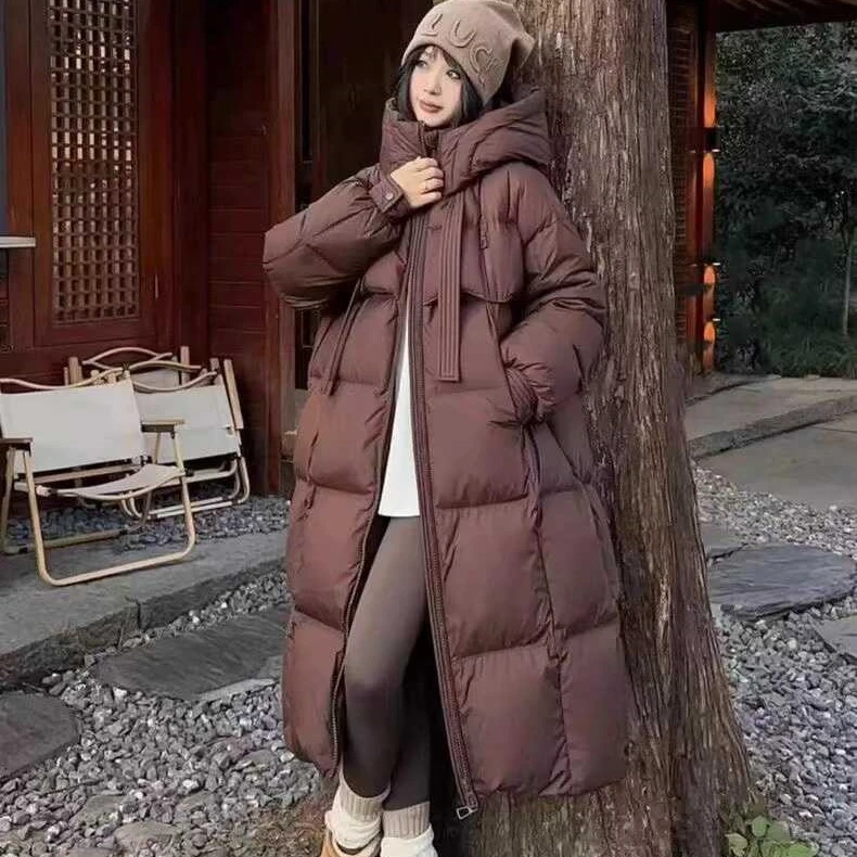 爆款羽绒服女长款韩版加厚白鸭绒大被子过膝宽松2024年冬季新款潮