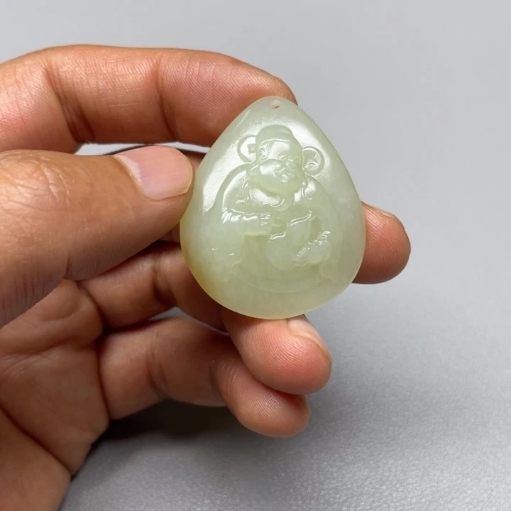 吊坠(不含链)未镶嵌和田玉白**狗