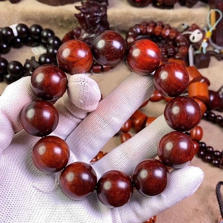 小叶紫檀手串/手链无胶无蜡20鱼鳞