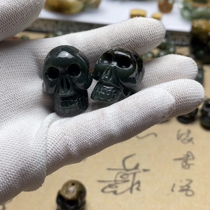 岫岩河磨玉(透闪石质玉)手把未镶嵌喜*乐