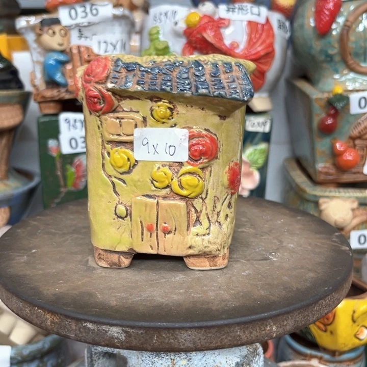 紫砂花盆粗陶材质多肉花盆