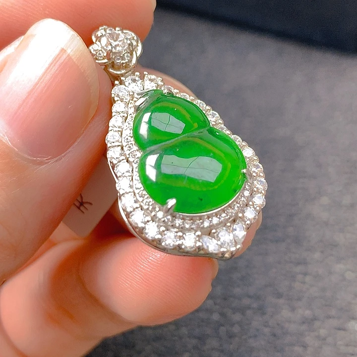 翡翠银S925镶嵌颈饰