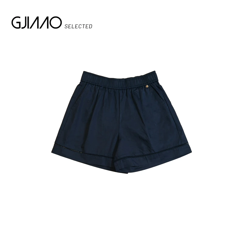 23 银牌镂空边松紧腰短裤