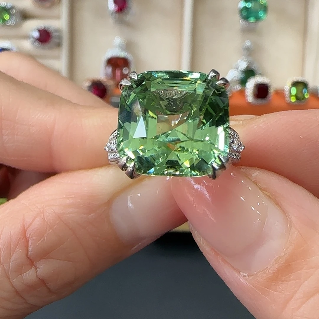 碧玺戒指18K金镶嵌12.09ct