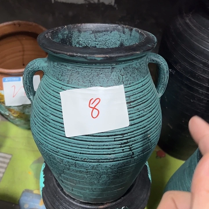 绿色双耳高21口14带孔