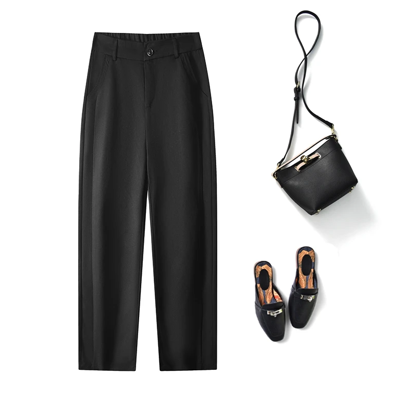 新品上市西装哈伦裤女士2025春秋季新款高腰显瘦休闲直筒烟管裤子